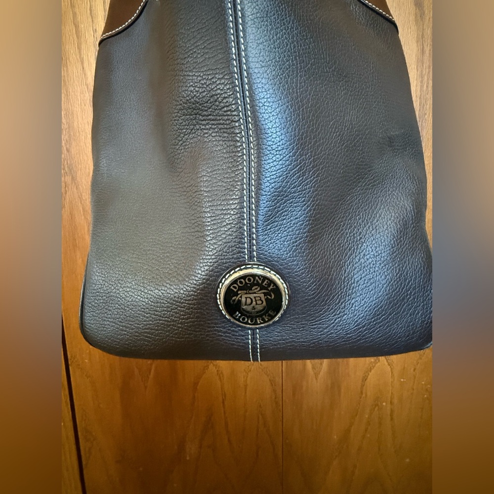 Dooney & Bourke Brown Pebbled Leather Hobo Purse Bag